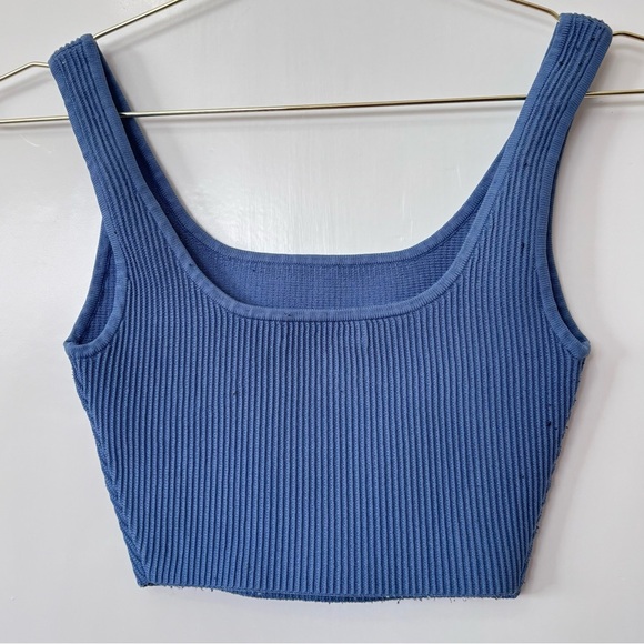 Babaton| Aritzia| Smoky Blue Sculpt Knit Bodycon Ribbed Tank Top Sz XS - Picture 3 of 5